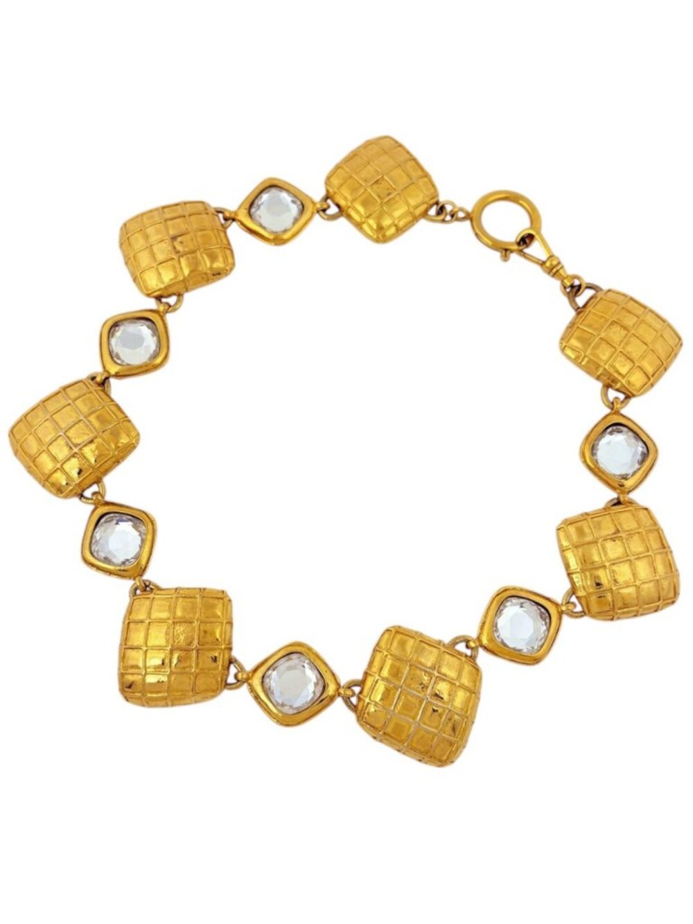 Chanel Necklace Quilted Gold Plated